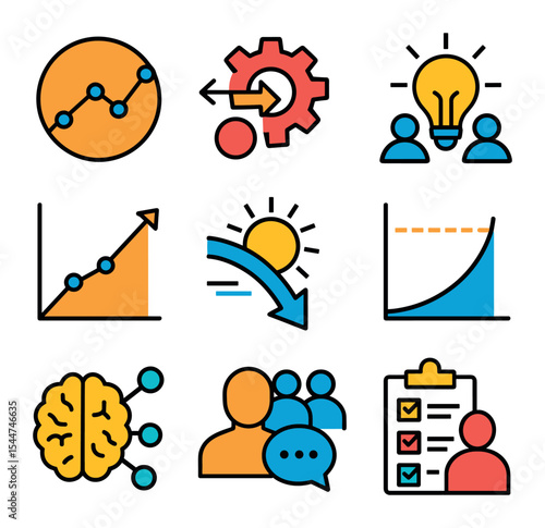 Demand Forecasting Icons Grid