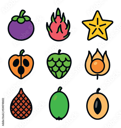 Exotic Fruit Icons