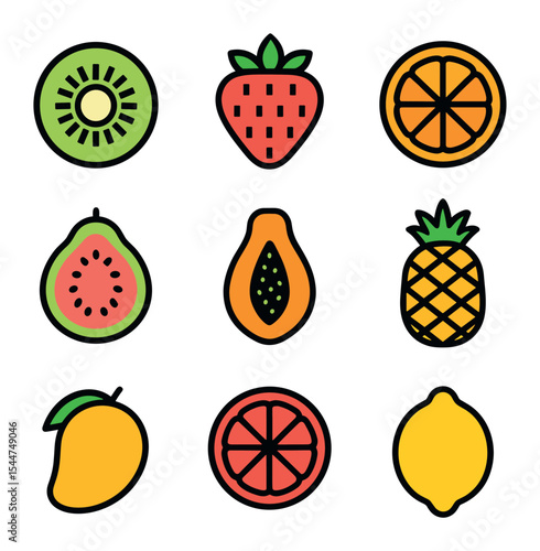 Vitamin C Fruit Icons