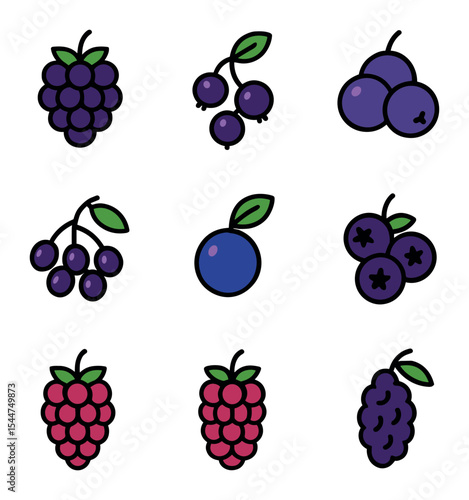 Black Berries Icons