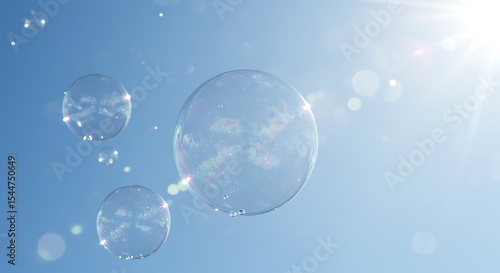 Wallpaper Mural Floating Soap Bubbles in Sunny Sky A Captivating Image Torontodigital.ca