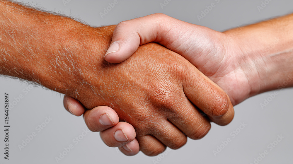 Fototapeta premium Diverse handshake showing cooperation