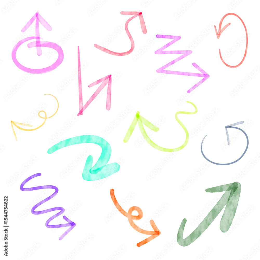 Fototapeta 수채화 화살표