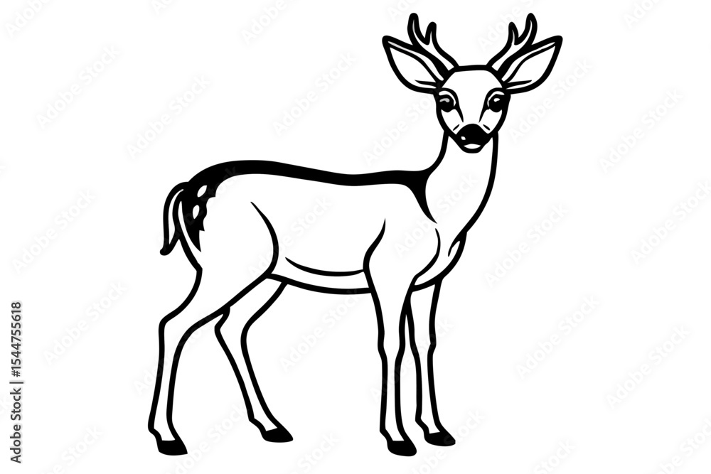 Obraz premium deer silhouette isolated on white