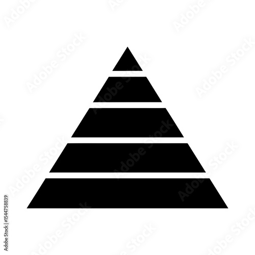Simple black pyramid graphic with five horizontal tiers.