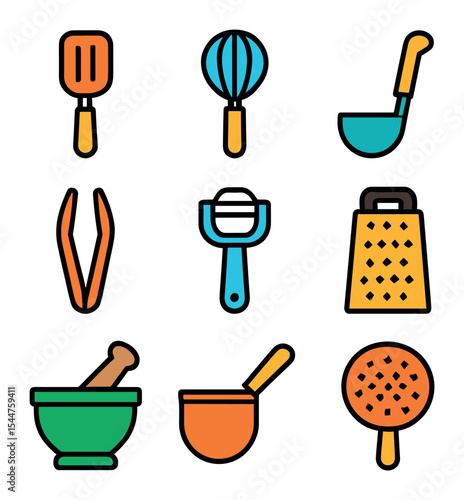 Colorful Utensil Icons
