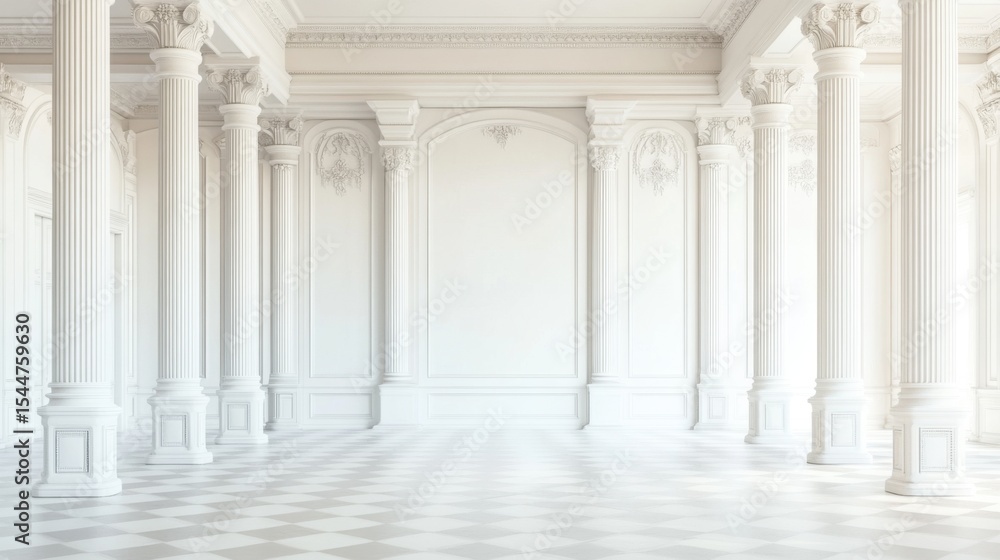 Obraz premium White Palace Hallway Interior