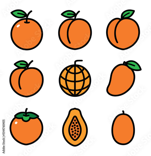 Nine Orange Fruits