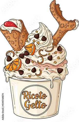 Cannoli Gelato Cup