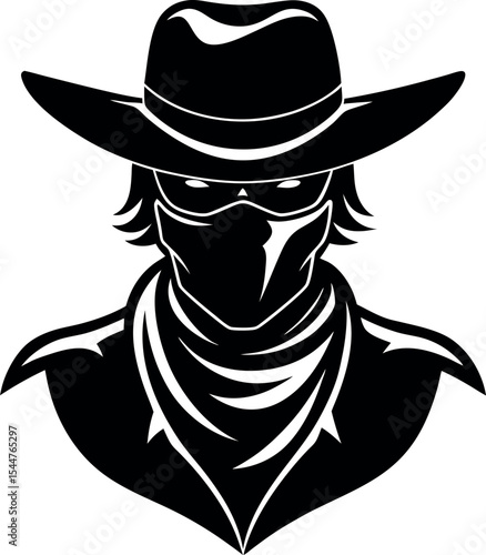 Bandana Cowboy Silhouette Portrait