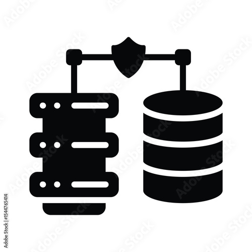 Easy to edit glyph style icon deciding secure hosting