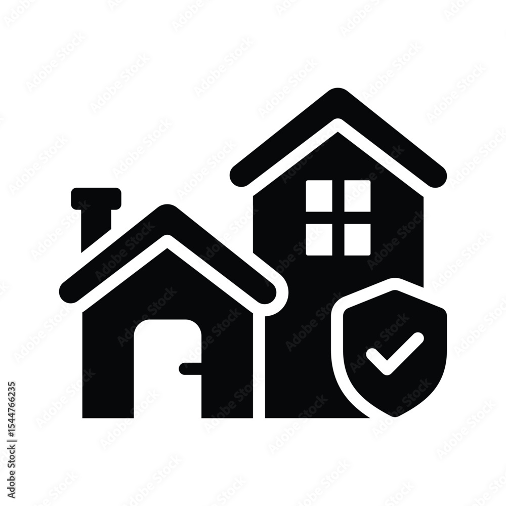 A captivating glyph style icon depicting home security A captivating glyph style icon depicting home security