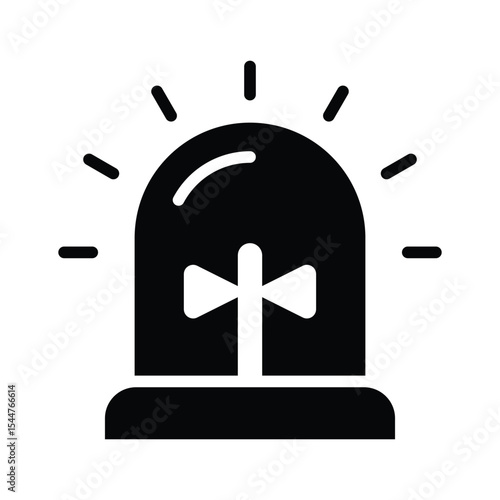 Emergency siren icon creatively designed in glyph style