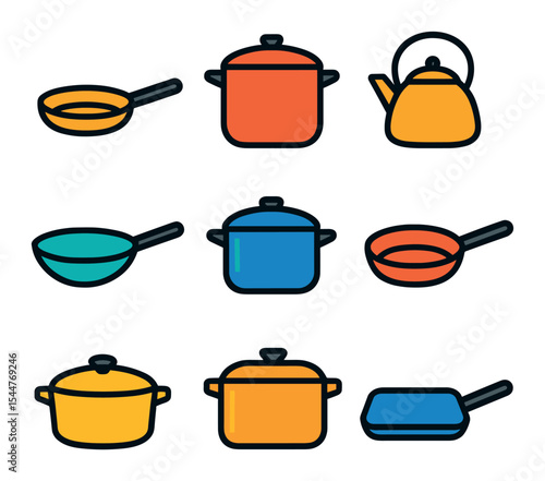 Colorful Cookware Icons