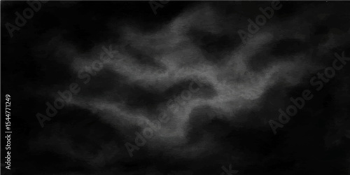 Billowing smoke clouds against a dark black background, capturing ethereal mist and dynamic motion like a nocturnal storm