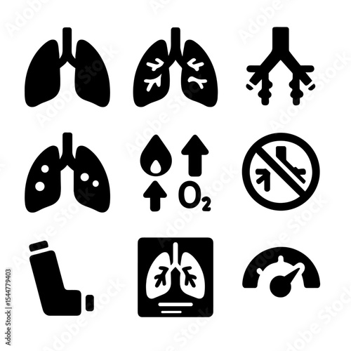 Respiratory Health Icons.