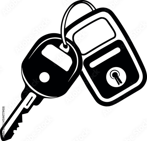 Stylized vector graphic of a key a remote Vector  
