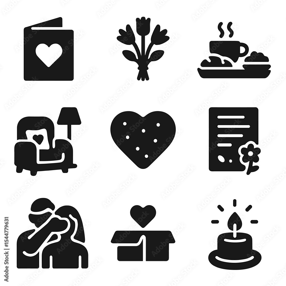Romantic Gesture Icons. Romantic Gesture Icons.