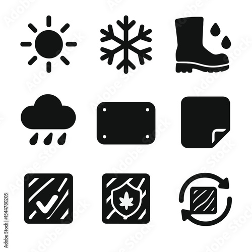 Seasonal Floor Care Icons. 