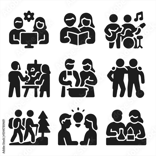 Shared Hobbies Icons. 