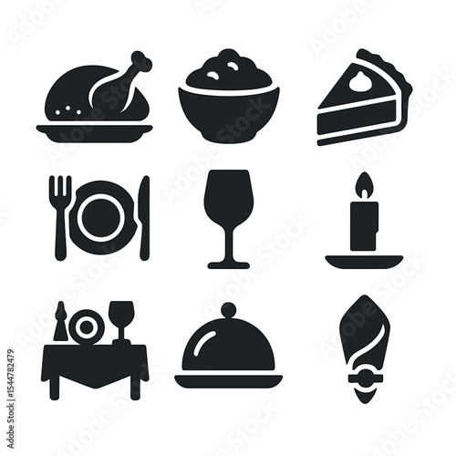 Thanksgiving Table Icons