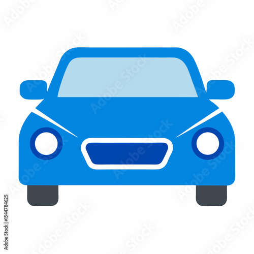 Blue car vctor icon on white background.