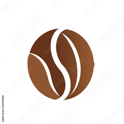 A representation of coffee beans vector icon. Coffee beans, Icon with brown color overlay on white background