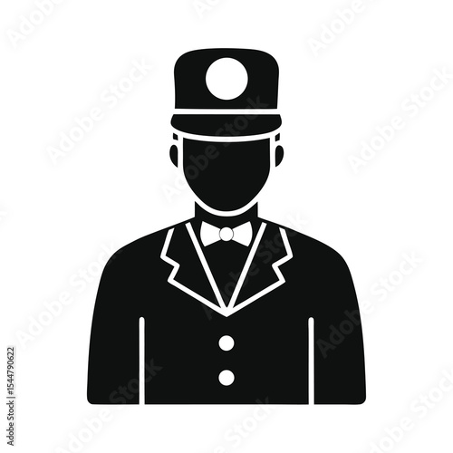 Bellhop icon black and white silhouette