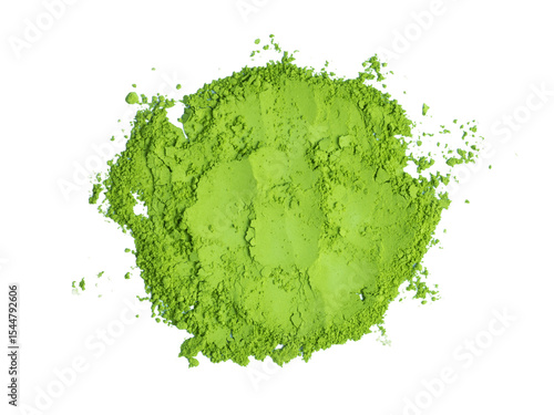 powder of matcha isolate on white, high quality image