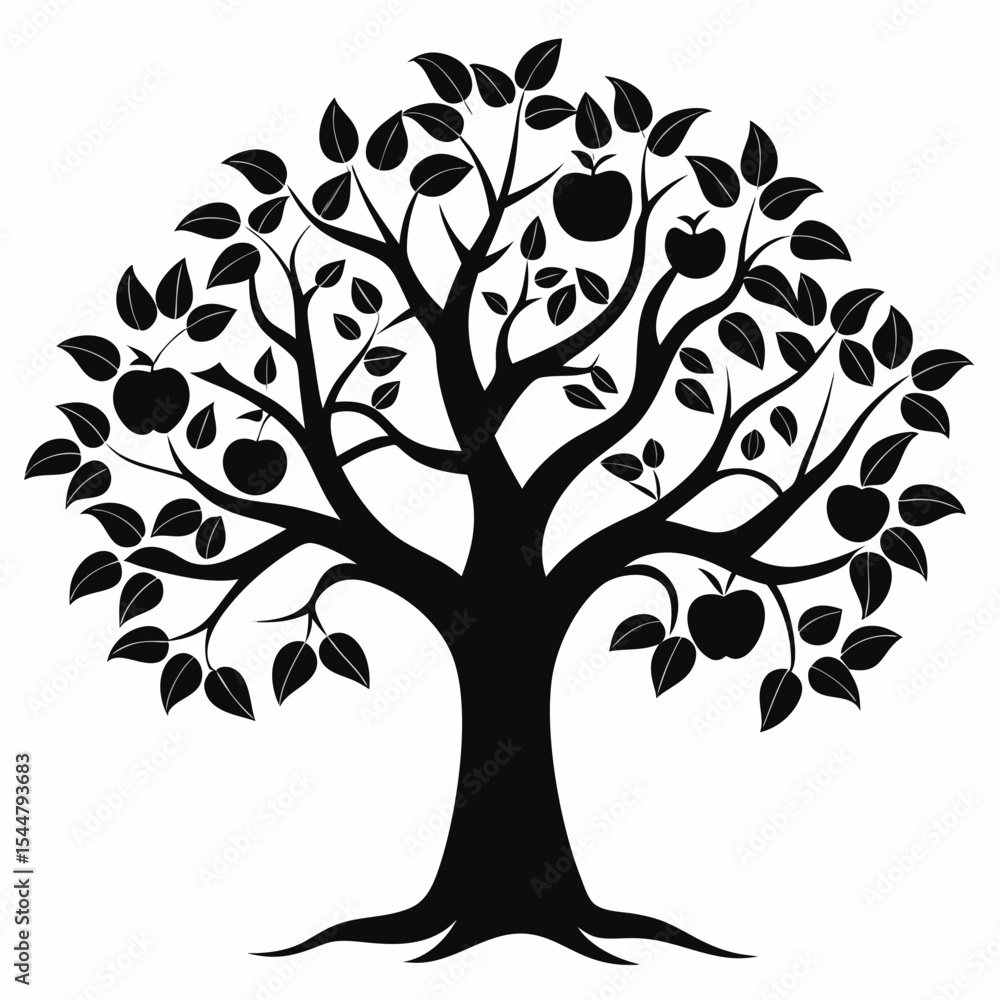 Obraz premium vector tree silhouette