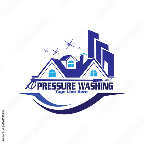 Pressure Washing logo design, Cleaning logo, House washing logo, Power wash logo