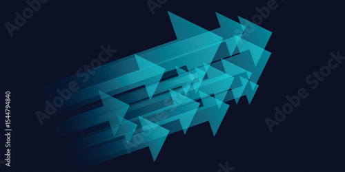 Blue arrows pointing forward on a dark background