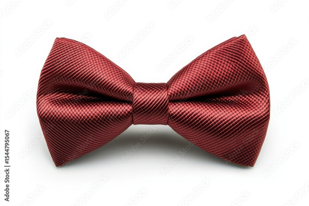 A refined burgundy bow tie the emblem of stylish elegance over pure white in white background. Generative Ai A refined burgundy bow tie the emblem of stylish elegance over pure white in white background. Generative Ai