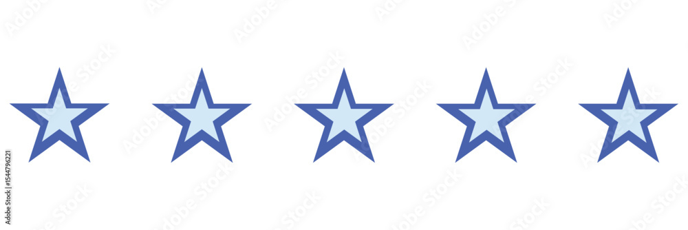 Blue star icon set on a white background. Five stars for product reviews or ratings, apps, and more. Blue star icon logo. Blue star icon set on a white background. Five stars for product reviews or ratings, apps, and more. Blue star icon logo.