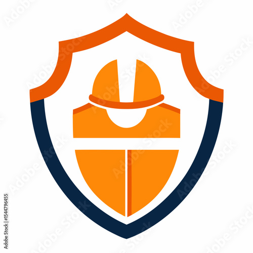 Worker safety shield logo design graphic