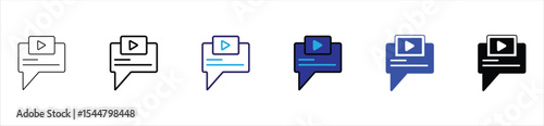 Video Message Icon – Play Button Inside Chat Bubble for Multimedia Communication
