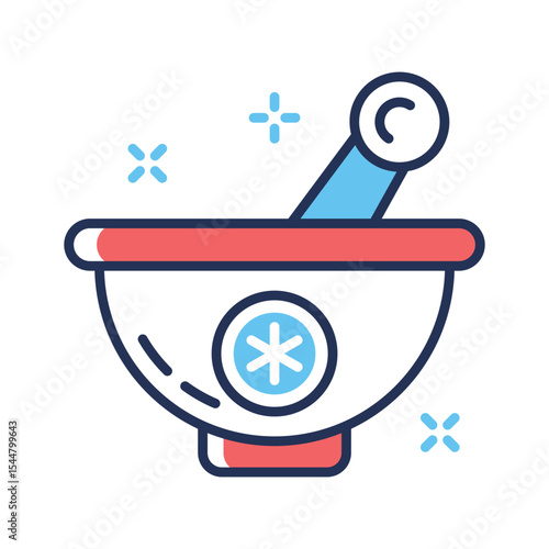 Get a glimpse of this outline icon of herbal medicine bowl