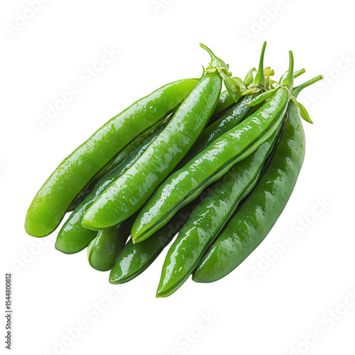Fresh Green Peas Pods Vibrant Healthy Organic Vegetable Food Ingredient Nature Closeup Photography Studio Shot Isolated Black Background Culinary Diet Nutrition Raw Produce Garden Harvest Agriculture 