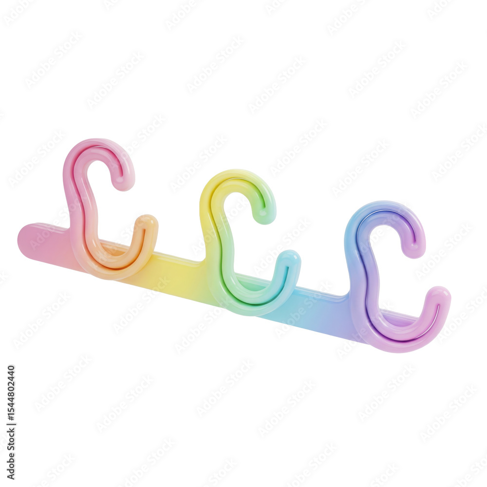 A rainbow pastel peg hook trio A rainbow pastel peg hook trio