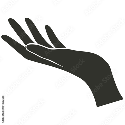 Elegant Female Hand Gesture Silhouette Isolated on Transparent