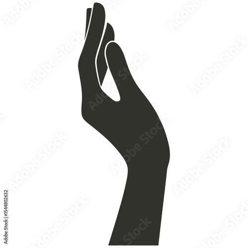 Elegant Female Hand Gesture Silhouette Isolated on Transparent