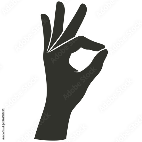 Elegant Female Hand Gesture Silhouette Isolated on Transparent