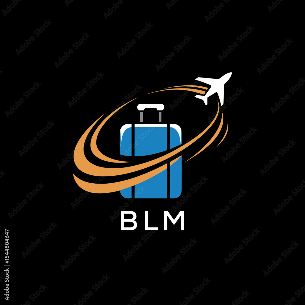 Fototapeta premium Creative Travel Logo Design with Suitcase and Airplane Icon – BTZ Travel Brand Concept 