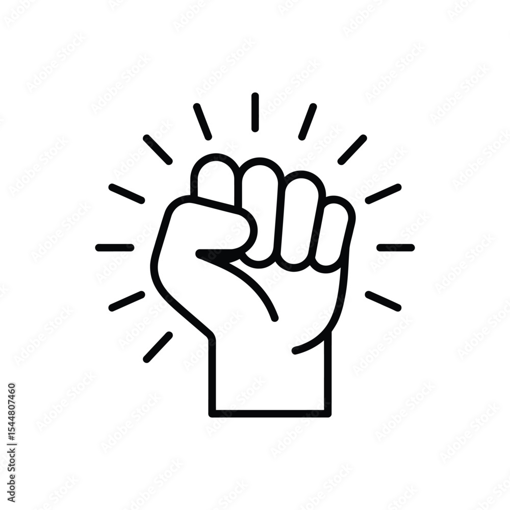 Minimalist Fist Icon: Power, Strength, Unity, Protest, and Determination Symbol Minimalist Fist Icon: Power, Strength, Unity, Protest, and Determination Symbol