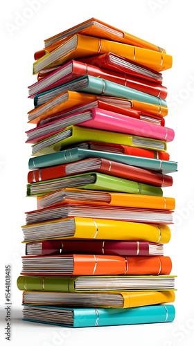 Wallpaper Mural Stacked Colorful Ring Binders on White Background Glossy Covers Torontodigital.ca