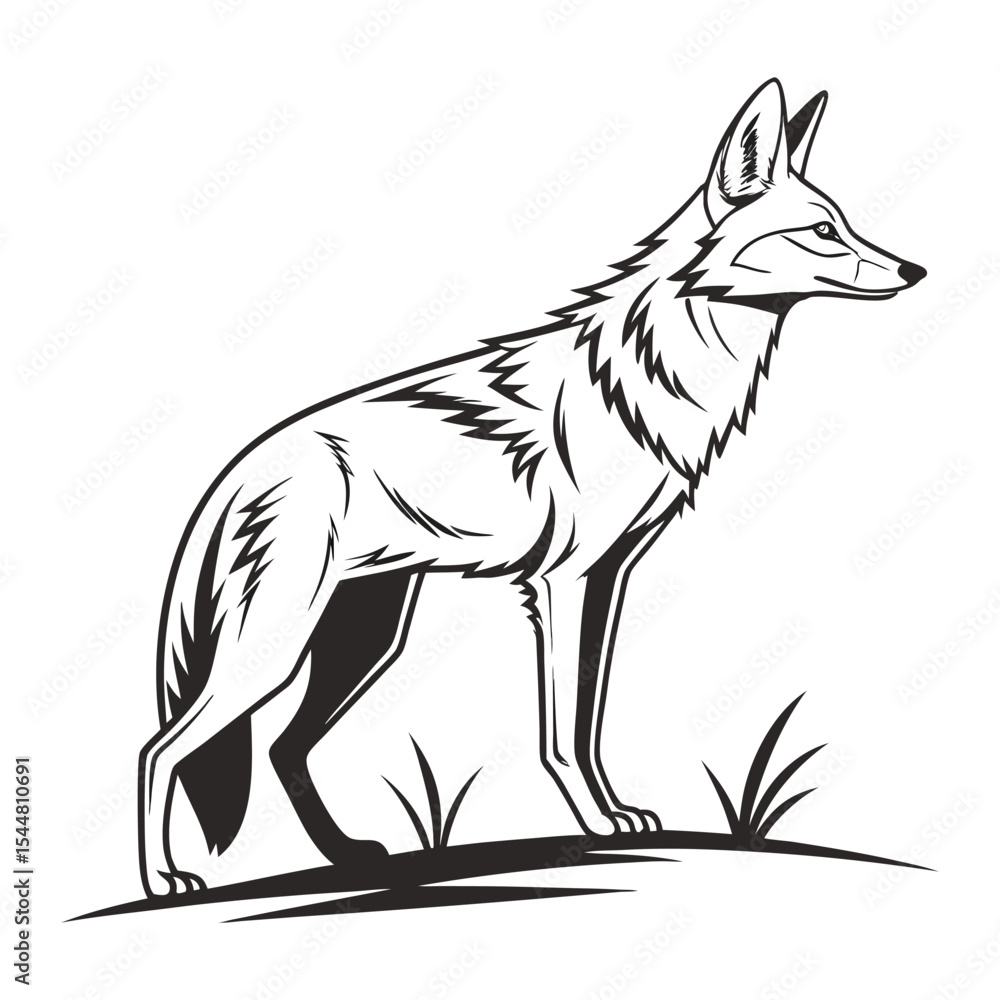 Fototapeta premium Jackal silhouette vector art