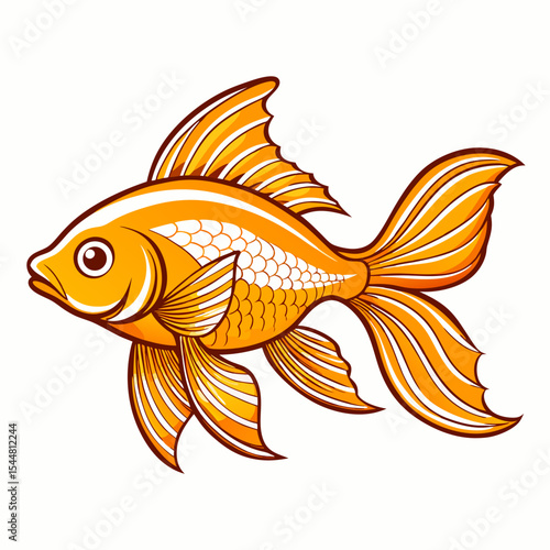 goldfish on white background