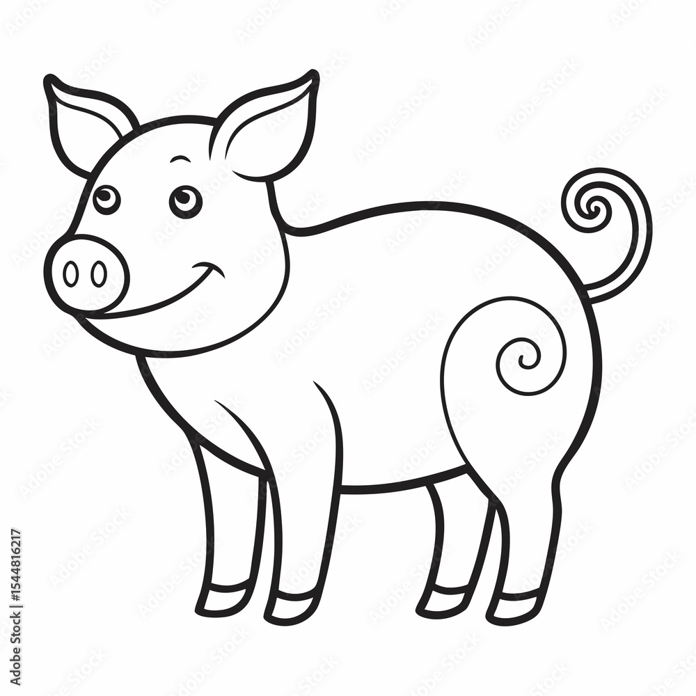 Fototapeta premium pig line art