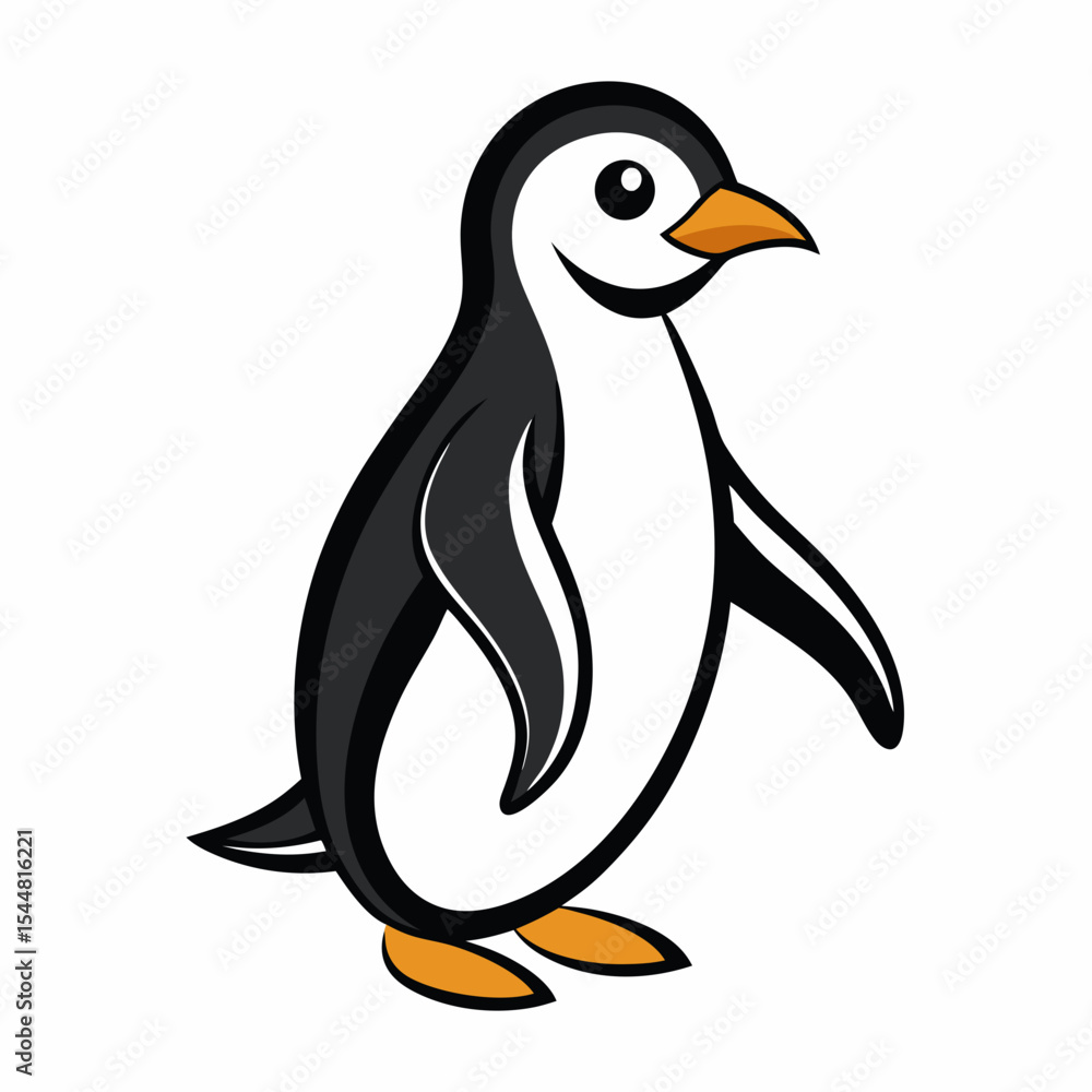 Naklejka premium penguin on a white background