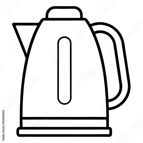 Electric Kettle Side View – Minimal Line Art on White